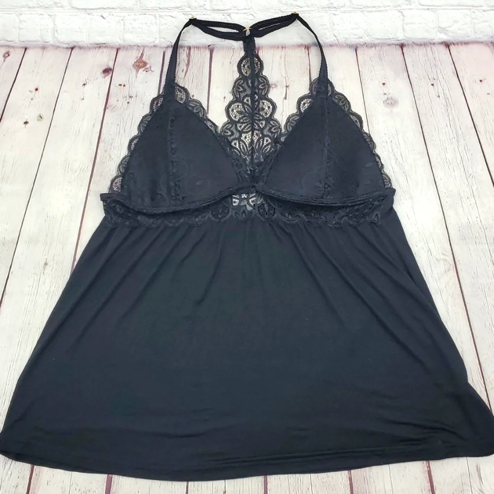 Daisy Fuentes Women  Chemise Teddy Babydoll Soft Stretch Mother Day Black Sz 1X - Picture 14 of 17